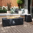 thumbnail image 2 of UPHA 42-inch Outdoor Propane Rectangle Fire Pit Table 50000 BTU Iron Gas FirePit for Outside Patio with Tank Cover, Removable Lid, Lava Rocks, Rain Cover, Grey, 2 of 10