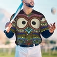 thumbnail image 6 of Balery Boho Owl Baseball Jersey for Men Casual Button Down Shirts Short Sleeve Active Team Sports Uniform-X-Large, 6 of 9