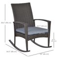 thumbnail image 2 of Outdoor PE Rattan Rocking Chair, Garden Glider Rocking Chair, Wicker Patio Chair Set with Armrest and Cushion, Grey, 2 of 7