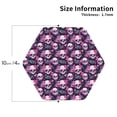 thumbnail image 2 of Lsque Skull Flower Pattern 4" Drink Coasters Set of 4, PVC Leather Absorbent Coasters, Table Coaster Set Decorative Coffee Cup Coasters Housewarming Gift -Hexagon, 2 of 6