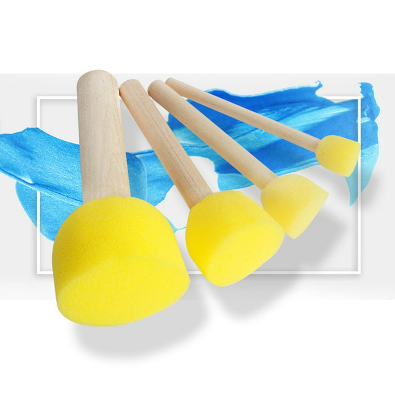 100pcs Round Sponge Paint Brush Art Sponge Brush Portable Sponge Brush