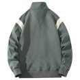 thumbnail image 3 of cfhntfmh Men's Quarter Zip Sweatshirt Casual Mock Neck Long Sleeve Color Block Pullover Sweatshirt Fall Oversized Basic Tops, 3 of 6