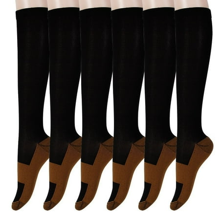 Tellsell Copper Infused Anti Odor Compression Socks for Varicose, All Day Relief, Pain Management, Work, Sport , Blood Circulation, Swelling BEST SELLER (Small/Medium, 3