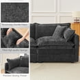 thumbnail image 4 of Modular Sectional Sofa, 112.2 Inch Rectangle Shaped Couch Set with Armrests, 3-Seater Comfy Cloud Couches for Living Room Apartment, Grey, 4 of 14