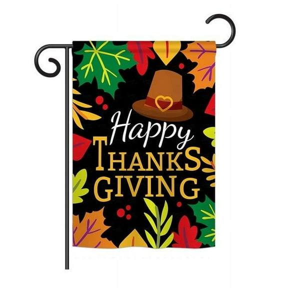 Breeze Decor BD-TG-G-113062-IP-BO-DS02-US Happy Thanksgiving Leaves Fall - Seasonal Impressions Decorative Vertical Garden Flag - 13 x 18.5 in.