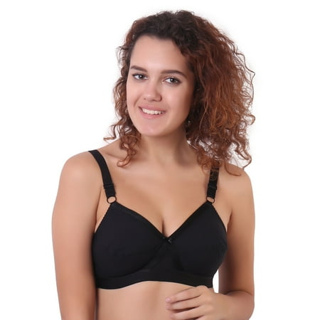 

Women s Fabric Fit Plus Size Everyday Full Coverage Bra Comfortable Push Lingerie B C and D Cup Bra Black