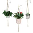 thumbnail image 2 of Cestas colgantes para jardineras, juego de 4 colgadores de plantas de macramé de cuerda de algodón con 4 ganchos para colgar, 80 cm y 100 cm, 2 of 5