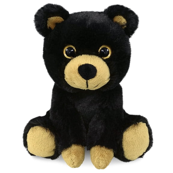 DolliBu Black Bear Big Eye Plush - Super Soft Stuffed Animal, Cute Wild Animal Plush, Adorable Fluffy Stuffed Animal for Boys, Girls, Stuffed Zoo Animals Plush Gift for Babies, Kids, Adults - 6 Inch