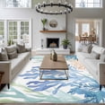 thumbnail image 3 of 6'x9' Area Rugs, Ocean Botanical Indoor Outdoor Area Rug for Living Room Bedroom, Summer Coastal Sea Blue Green Coral Washable Bathroom Rugs Kitchen Floor Carpet Mats Home Decor Aesthetic, 3 of 8