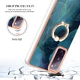 thumbnail image 6 of Mantto For Samsung Galaxy S20 FE Case,Ring Holder Stand Marble Pattern 3 in 1 Rugged Shockproof Hybrid Hard PC Soft Rubber Bumper Drop Protective Girls Women Boy Men Phone Cases,Green, 6 of 6