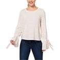 thumbnail image 1 of maison Jules Womens Striped Basic T-Shirt, Pink, X-Large, 1 of 1