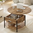 thumbnail image 5 of GUNAITO Round Lift Top Small Coffee Table with Storage Modern Farmhouse Centre Table with Shelf Small Circle Table for Living Room,Light brown, 5 of 5
