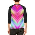 thumbnail image 2 of Mirrored Light Beams Pastel Rainbow Mens Raglan T Shirt White-Black X-LG, 2 of 2