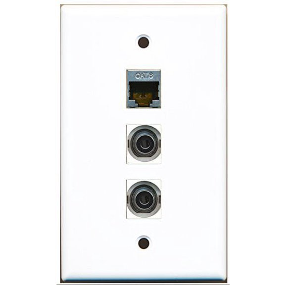 RiteAV - 1 Port Shielded Cat6 Ethernet 2 Port 3.5mm Wall Plate