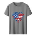 thumbnail image 4 of Cxenplz Mens Tops Summer Casual Cotton Shirts Heart USA Flag 4th of July Patriotic Tshirt Graphic Short Sleeve Tops, 4 of 5