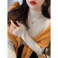 thumbnail image 3 of Elegant Solid Basic Knitted Women Tops Turtlneck Sweater Long Sleeve Casual Slim Pullover Korean Fashion Simple Chic Clothes, 3 of 5