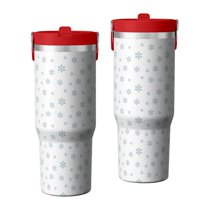 Christmas 30oz Handheld Travel Tumbler with Handle – Double Wall Stainless Steel Insulated Cup, Flip Straw Lid, Leak-Proof & BPA-Free for Hot and Cold Drinks – Durable Coffee & Juice Mug Black