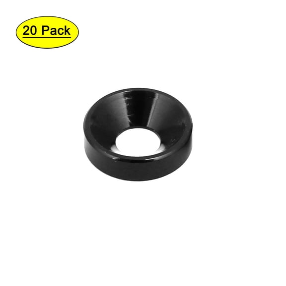 Unique Bargains M4 Aluminium Alloy Cup Head Engine Bay Bumper Washer Black 20Pcs