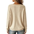 thumbnail image 3 of Womens Sweatshirt Long Sleeve Vintage V Neck Pullover Broom Witch Moon Theme Graphic Top Relaxed Casual Fall Halloween Festival Events Top Khaki M, 3 of 3