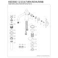 thumbnail image 6 of Kingston Brass KSD3541RX Belknap One-Handle Single-Hole Bathroom Faucet with Deck Plate and Push Pop-Up Drain, Polished Chrome, 6 of 7