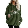 thumbnail image 3 of Aboser Womens Fuzzy Sherpa Pullover Hoodies Fluffy Fleece Sweatshirt Cute Love Printed Tops Winter 2026 Warm Plush Hoodie Drawstring Long Sleeve Loungewear with Pockets, 3 of 7