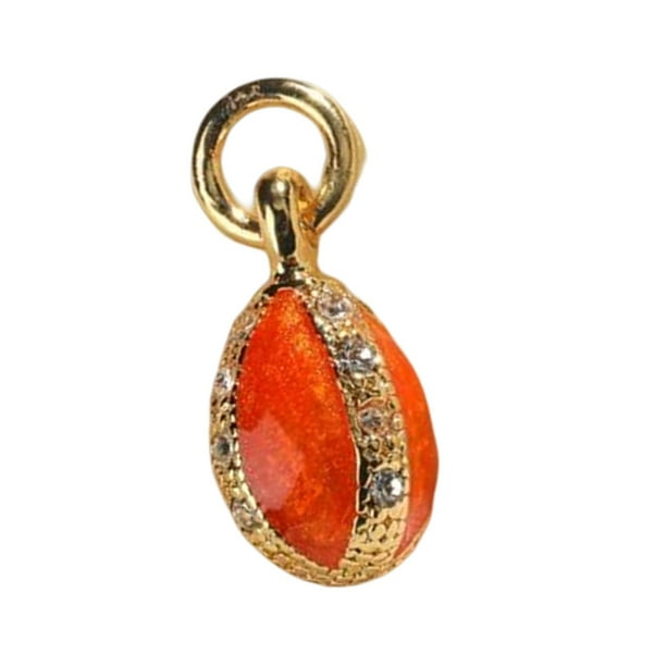 Esmalte huevo de Pascua encanto regalo decoración moda para pendiente collar llavero Naranja Sunnimix colgante encanto