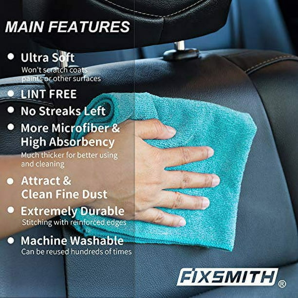 FIXSMITH Microfiber Cleaning Cloth - Pack of 8, Size: 12 x 16 in,  Multi-Functional Cleaning Towels, Highly Absorbent Cleaning Rags,  Lint-Free