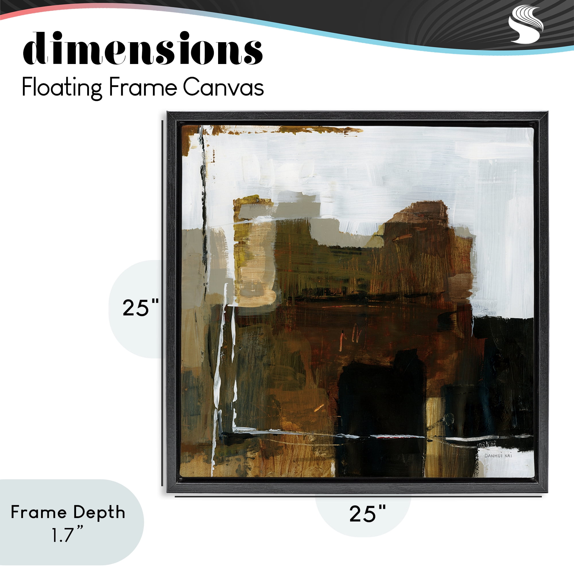 Stupell Industries Natural Abstract Earth Tones Black Framed Floater Canvas Wall Art, design by Danhui Nai