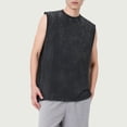 thumbnail image 5 of Daiosportswear Men'S Summer Crewneck Tank Sleeveless Loose Workout Tops Acid Wash Cotton Shirts Black-A XL(XL), 5 of 5