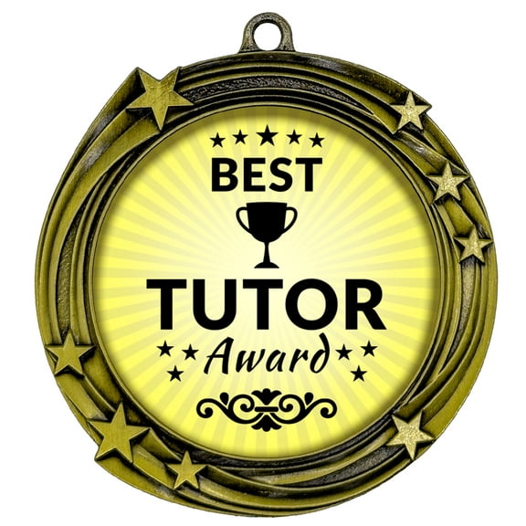 Best Tutor Award Stars Design Medal | Celebration and Appreciation Prize For Tutor Or Office