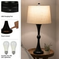 thumbnail image 4 of Lavish Home Set of 2 Table Lamps with USB Charging Ports (Black), 4 of 8