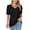 Black, variant on Qiaocaity Women's Casual T Shirts Basic Fashion Short Sleeve Comfortable Breathable V Neck Blouses Shirt Tops Black L