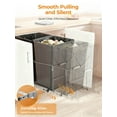 thumbnail image 4 of FOHERE Pull Out Trash Can Under Cabinet, 35 QT Double Under Sink Trash Can Waste Container with with Chrome Wire Bottom Mount and Handle, Heavy Duty Garbage Recycling Bin for Kitchen Cabinet, Sink, 4 of 8