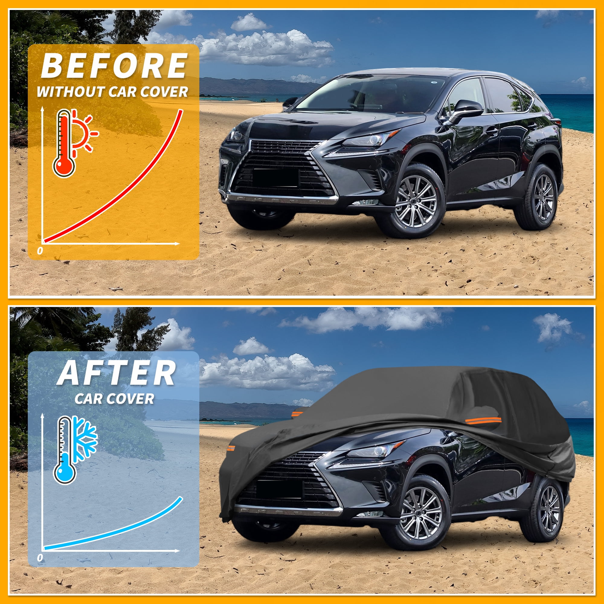 Unique Bargains Durable Waterproof Car Cover Black ["for Lexus NX"]