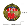 thumbnail image 4 of All Quality Boxing Wreath Design Medals - 1st, 2nd, 3rd Place - 3 Piece Set (1 Pack), 4 of 6
