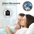 thumbnail image 6 of Blue White Greek Buildings Wall Clock 10 Inch Silent Non Ticking Round Wooden Clock Decoration for Living Room Kitchen Bedroom Bathroom Office Classroom, 6 of 8