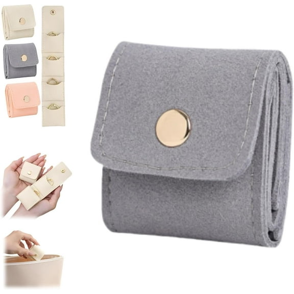 Auxiliaryn Mini Travel Jewelry Bag, Portable Foldable Mini Jewelry Case, Small Jewelry Bags 3 Pcs for Travel
