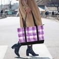 thumbnail image 4 of FORMRS Canvas Laptop Tote Bag for Women with 15.6" Computer Compartments Shoulder Handbag, Purple and White Pattern, 4 of 7