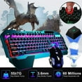 thumbnail image 2 of Wireless Gaming Keyboard and Mouse Combo,Rainbow LED Backlit Keyboard with Rechargeable 3800mAh Battery Metal Panel,Removable Wrist Rest Mechanical Feel and 7 Color Mute Gaming Mice for PC PS4 PS5, 2 of 8