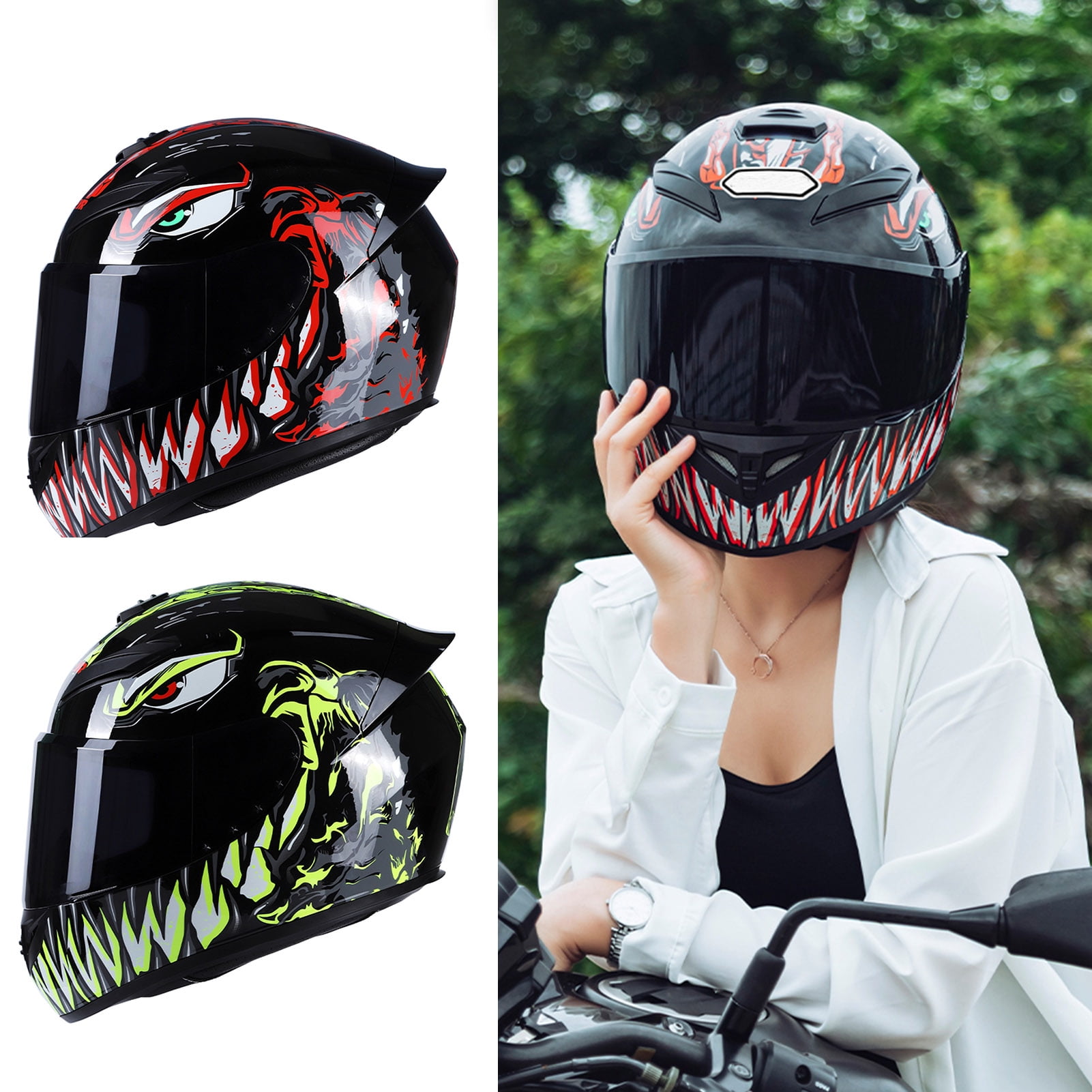 Anself Motorcycle Helmet Full Face Rapid Street Helmet Unisex Adult Cool Rider Equipment