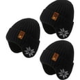 thumbnail image 4 of Black Winter Unisex Beanie Cap Hats Skull Cap Earflap Snow Fashion Design Warm Soft Comfortable Inside 1Pack, 4 of 4