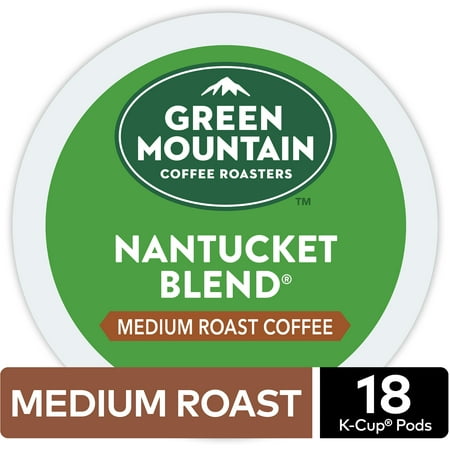 Green Mountain French Roast Coffee - Green Mountain Coffee Nantucket Blend, Keurig K-Cup Pod, Medium Roast, 18 Ct