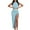 Light Blue summer dresses for women, variant on Summer Saving Wycnly Summer Dresses for Women 2 Pieces Sexy Bodycon Slit Skirts Sets Drawstring Dresses 2024 Sleeveless Round Neck Solid Long Formal Dress Light Blue m