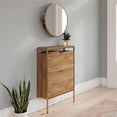 thumbnail image 5 of Pemberly Row Engineered Wood Shoe Organizer/Mirror in Natural Finish, 5 of 8