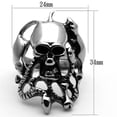 thumbnail image 2 of Luxe Jewelry Designs Men's High Polished Stainless Steel Skull Ring with Black Jet Epoxy - Size 10, 2 of 4