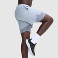 thumbnail image 3 of Yievot Men’s Athletic Shorts with Liner and Pockets Quick Dry Mesh Training Shorts Elastic Waist Gym Workout Shorts, 3 of 8