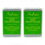 SheaMoisture African Water Mint & Ginger Detox Shea Butter Soap for Unisex Bar Soap, Pack of 2, 8 oz
