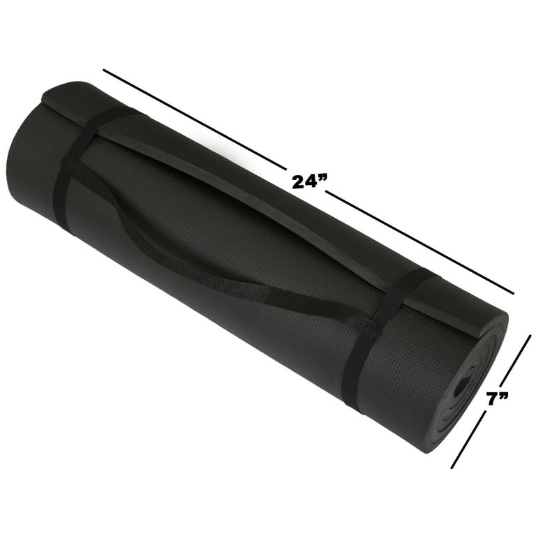 Wakeman Extra Thick Non Slip Foam Yoga Mat for Fitness Black Walmart