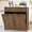 Dark Wood, variant on AHB Double Tilt Out Trash Cabinet with Drawers & Handles, Fits Two 13 Gallon Trash Bins for Kitchen, 39.76"L x 13.58"W x 38.58"H, Gray