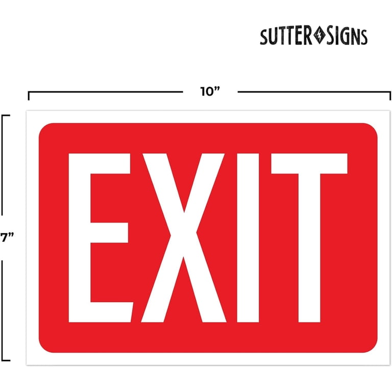 Exit Signs Not An Exit Self-Adhesive Vinyl Stickers – 5 Pack, 10x8 ...